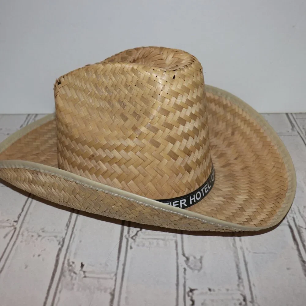 🤠✨ Vintage Straw Cowboy Hat – The New Frontier Hotel & Casino Las Vegas